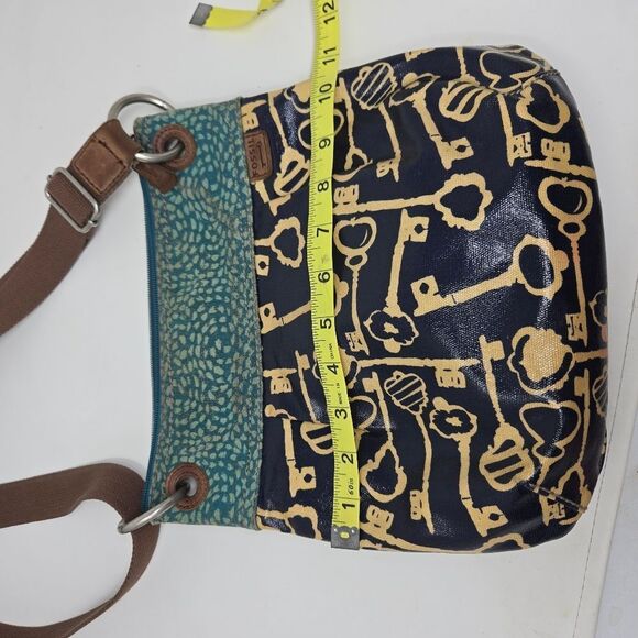 FOSSIL Key Per Crossbody Shoulder Bag Coated Canvas Adjustable Strap Y2K - Picture 14 of 16